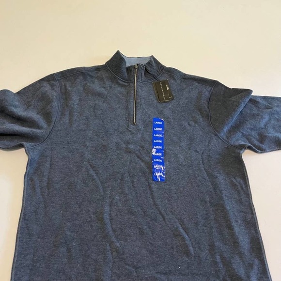 Age of Wisdom Reversible blue quarter zip sweater L - Picture 2 of 9